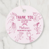 ピンクのカクテルパーティー ブライズメイドのデザート フェイバータグ (裏面)