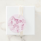 ピンクのカクテルパーティー ブライズメイドのデザート フェイバータグ (インサイチュ)