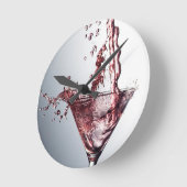 ピンクのカクテル3 ラウンド壁時計 (傾斜)