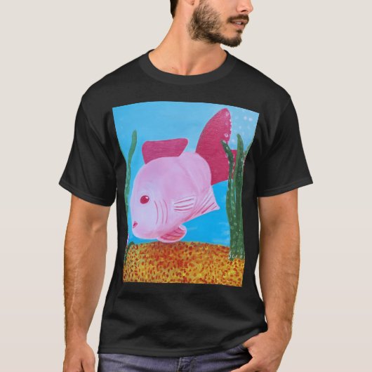 ピンクのカクレクマノミ Tシャツ (正面)