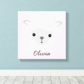 ピンクのカスタマイズイラスト 羊のベビーアート キャンバスプリント (インサイチュ (ウッドフロア))