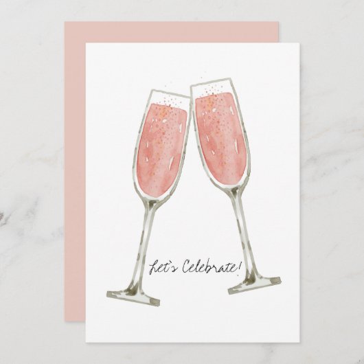 ピンクのカスタマイズシャンパン シーズンカード (正面/裏面)