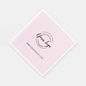 ピンクのカスタマイズ可能なビジネス会社のロゴのウェブサイト スタンダードランチョンナプキン (角)