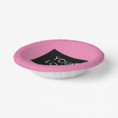 ピンクのカスタマイズ可能なビジネス追加ロゴ ペーパーボウル (傾斜あり)