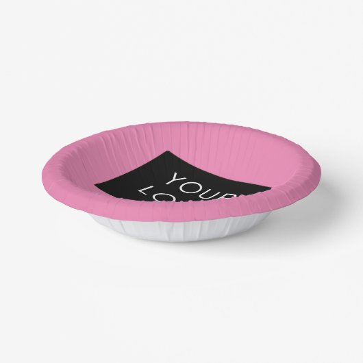 ピンクのカスタマイズ可能なビジネス追加ロゴ ペーパーボウル (傾斜あり)