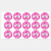 ピンクのカスタマイズ可能な新学期パターン ラベル (シート)