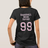 ピンクのカスタマイズ可能ベースボールママーズTシャツ Tシャツ (裏面)