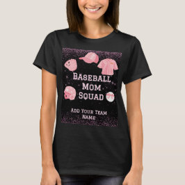 ピンクのカスタマイズ可能ベースボールママーズTシャツ Tシャツ