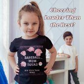 ピンクのカスタマイズ可能ベースボールママーズTシャツ Tシャツ