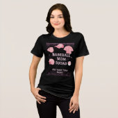 ピンクのカスタマイズ可能野球ママ部隊Tシャツ トライブレンドTシャツ (正面全面)