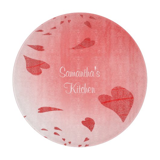 ピンクのカスタムなまな板のハート カッティングボード (正面)