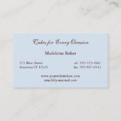 ピンクのカスタムなベーカリーの名刺のエレガントなケーキ 名刺 (裏面)