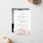 ピンクのカスタムフローラ写真記念親愛葬1 ノートカード (正面/裏面インサイチュ)