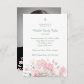 ピンクのカスタムフローラ写真記念親愛葬1 ノートカード (正面/裏面)