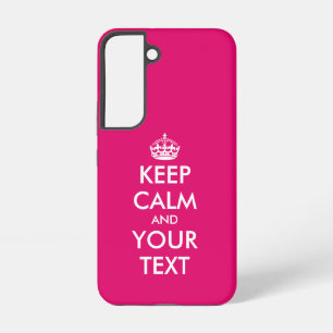 ピンクのカスタムKeep calm and carry on Meme Samsung Galaxy S22ケース