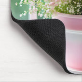 ピンクのカスミソウの花束 マウスパッド (コーナー)