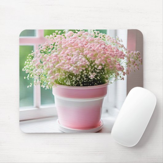 ピンクのカスミソウの花束 マウスパッド (マウス)