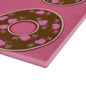 ピンクのカッティングボードにチョコレートドーナツ カッティングボード (角)