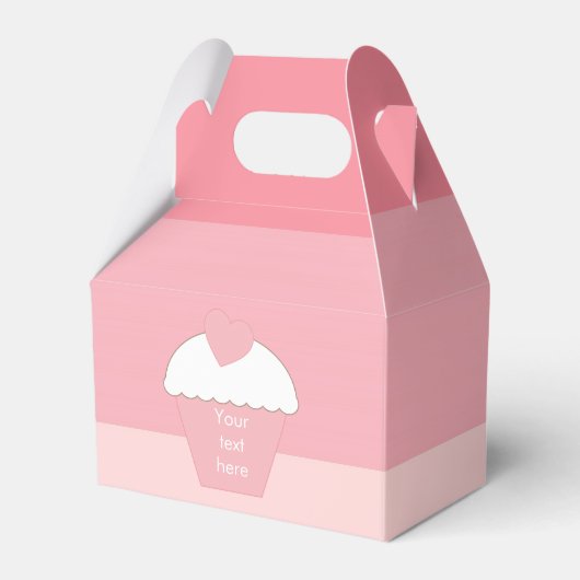 ピンクのカップケグラデーションーキストライプー フェイバーボックス (正面サイド)