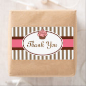 ピンクのカップケーキありがとうご覧 ラベル (インサイチュ)