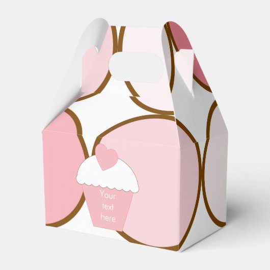 ピンクのカップケーキとドット フェイバーボックス (正面サイド)