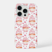 ピンクのカップケーキとハートのiPhoneケース 可愛いスイーツ iPhoneケース (裏面)
