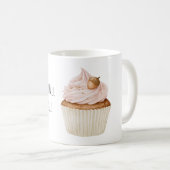 ピンクのカップケーキどんぐり コーヒーマグカップ (正面右)