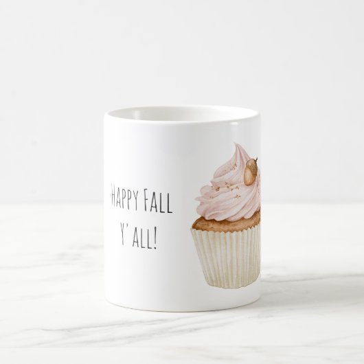 ピンクのカップケーキどんぐり コーヒーマグカップ (中央)