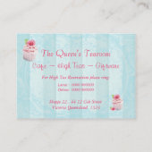 ピンクのカップケーキのばら色の名刺のロビン卵 名刺 (裏面)