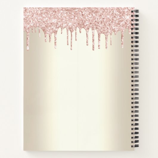 ピンクのカップケーキのグリッターが垂れるパティシエの黄金のショコラ ノートブック (裏面)