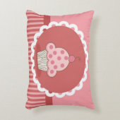 ピンクのカップケーキのデザイン アクセントクッション (正面(垂直))