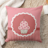 ピンクのカップケーキのデザイン クッション (ブランケット)