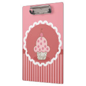 ピンクのカップケーキのデザイン クリップボード (左)
