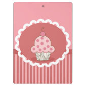 ピンクのカップケーキのデザイン クリップボード (裏面)
