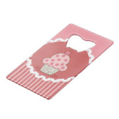 ピンクのカップケーキのデザイン クレジットカード栓抜き (裏面アングル)