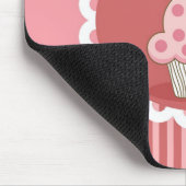 ピンクのカップケーキのデザイン マウスパッド (コーナー)