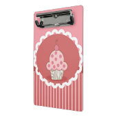 ピンクのカップケーキのデザイン ミニクリップボード (アングル2)