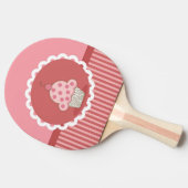 ピンクのカップケーキのデザイン 卓球ラケット (横)