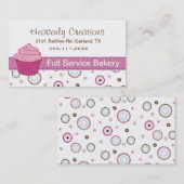 ピンクのカップケーキのベーカリーのカップケーキの名刺 名刺 (正面/裏面)