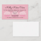 ピンクのカップケーキのベーカリーの名刺 名刺 (正面/裏面)