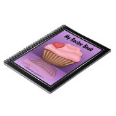 ピンクのカップケーキの反射の紫色のレシピのノート ノートブック (左側)