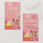 ピンクのカップケーキの名刺 名刺 (正面/裏面)