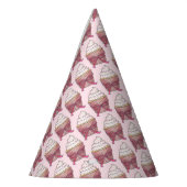 ピンクのカップケーキの弓のスパンコール ウェディング ブライダルシャワー パーティーハット (左)