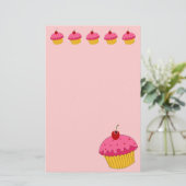 ピンクのカップケーキの文房具 便箋 (スタンド正面)