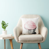 ピンクのカップケーキの枕 クッション (椅子)