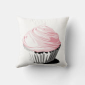 ピンクのカップケーキの枕 クッション (裏面)