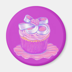ピンクのカップケーキの磁石 マグネット