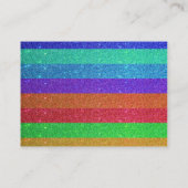 ピンクのカップケーキの虹のグリッター 名刺 (裏面)