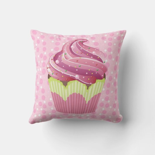 ピンクのカップケーキの風味がよい菓子の装飾用クッション クッション (裏面)
