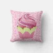 ピンクのカップケーキの風味がよい菓子の装飾用クッション クッション (正面)